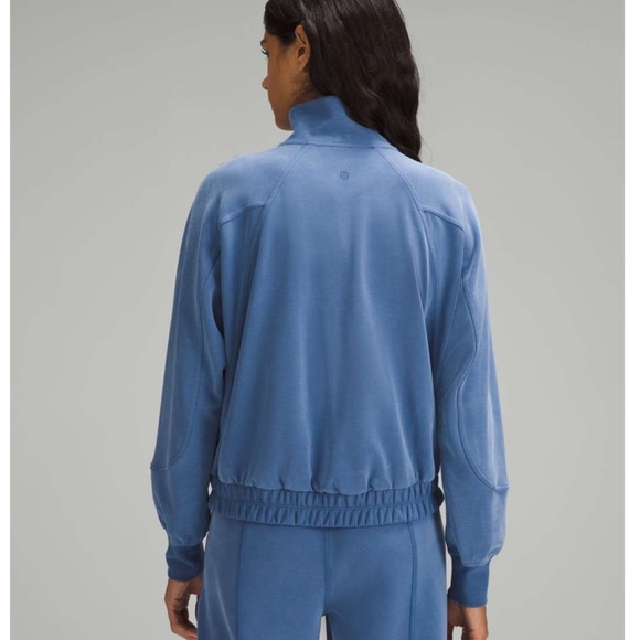 Lululemon Brushed Softstreme Funnel-Neck Zip Up Pitch Blue - Picture 3 of 9